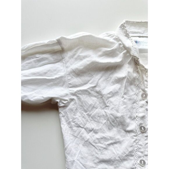 Vintage Baby Girls' NOSENBERG OF NORWAY White Button Up Shirt, Size 80 (12-18M) - Picture 3 of 11